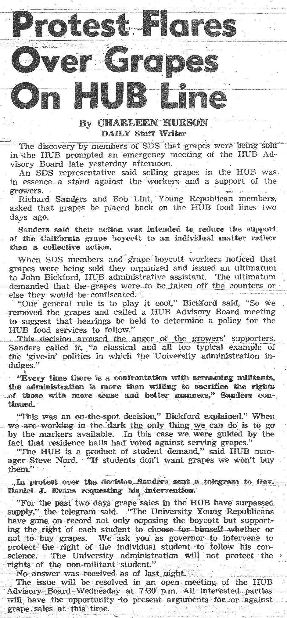 Farmworkers and Grape Boycott News Coverage Seattle Civil Rights and